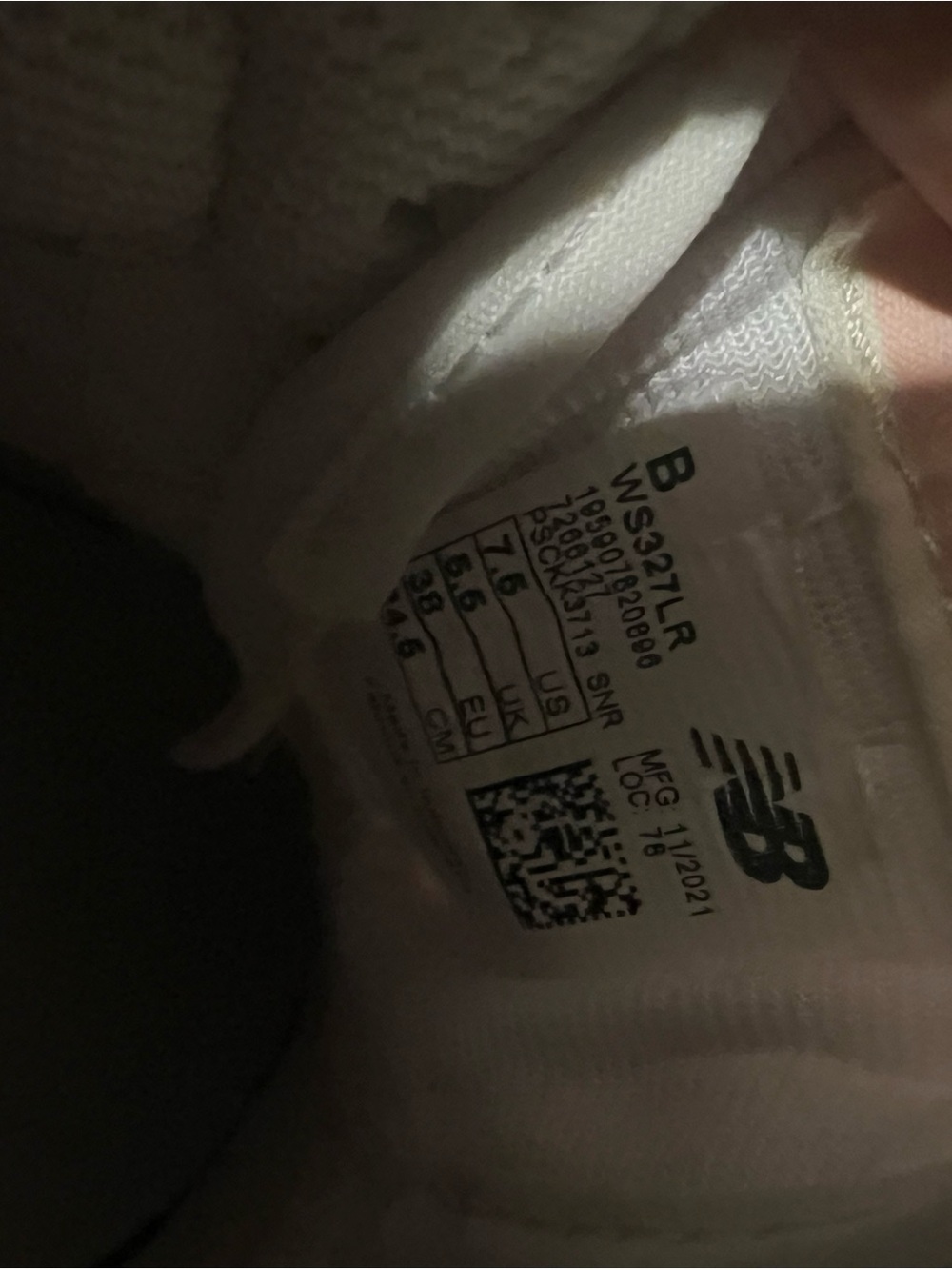 New Balance Women's White and Light Pink Suede-Accent Sneakers - Picture 3 of 3